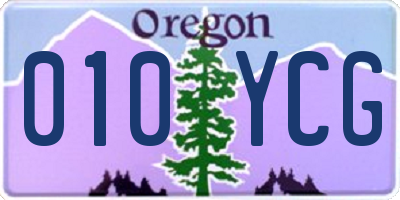 OR license plate 010YCG