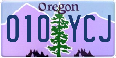 OR license plate 010YCJ