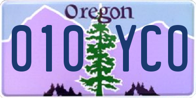 OR license plate 010YCO