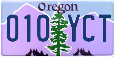 OR license plate 010YCT