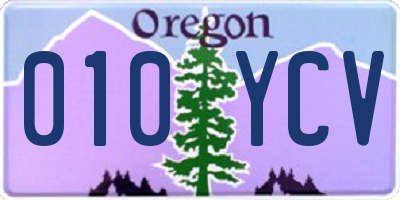 OR license plate 010YCV