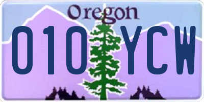 OR license plate 010YCW