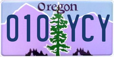 OR license plate 010YCY