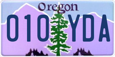 OR license plate 010YDA