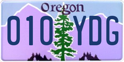OR license plate 010YDG