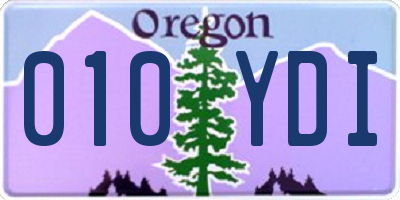 OR license plate 010YDI