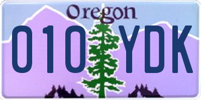 OR license plate 010YDK