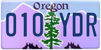 OR license plate 010YDR