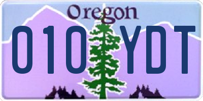 OR license plate 010YDT