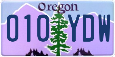 OR license plate 010YDW