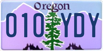 OR license plate 010YDY
