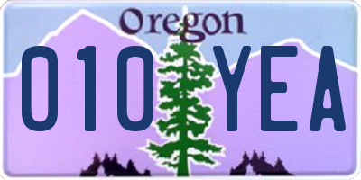 OR license plate 010YEA