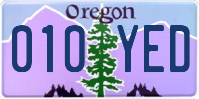 OR license plate 010YED
