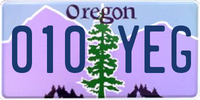 OR license plate 010YEG