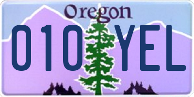 OR license plate 010YEL