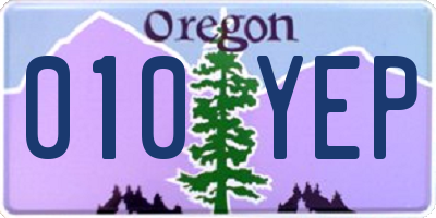 OR license plate 010YEP