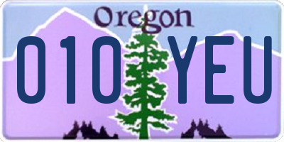 OR license plate 010YEU