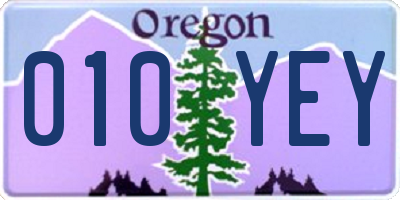 OR license plate 010YEY