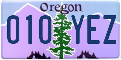 OR license plate 010YEZ
