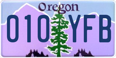 OR license plate 010YFB