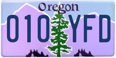 OR license plate 010YFD