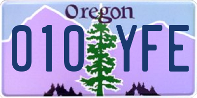 OR license plate 010YFE