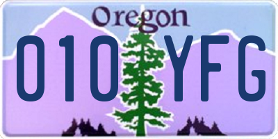 OR license plate 010YFG