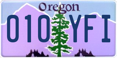 OR license plate 010YFI