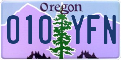 OR license plate 010YFN