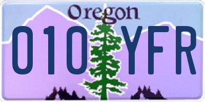 OR license plate 010YFR