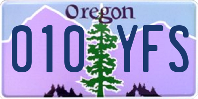 OR license plate 010YFS