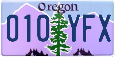 OR license plate 010YFX