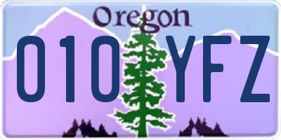 OR license plate 010YFZ