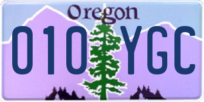 OR license plate 010YGC