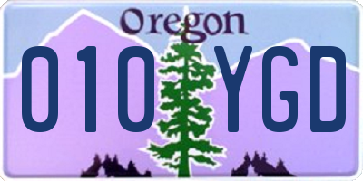 OR license plate 010YGD