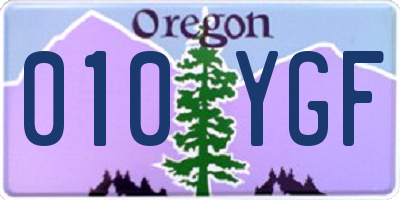 OR license plate 010YGF
