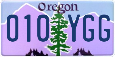 OR license plate 010YGG