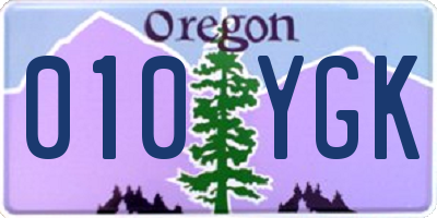 OR license plate 010YGK