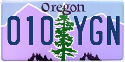 OR license plate 010YGN