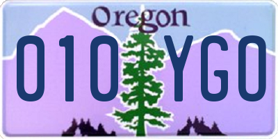 OR license plate 010YGO
