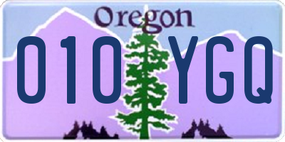 OR license plate 010YGQ