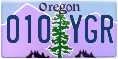 OR license plate 010YGR