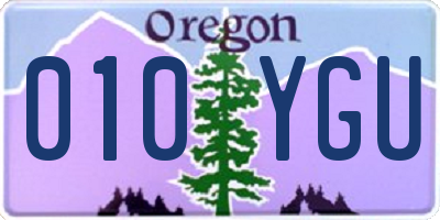 OR license plate 010YGU