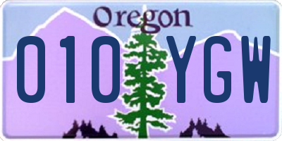 OR license plate 010YGW