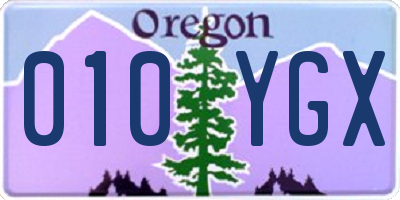 OR license plate 010YGX