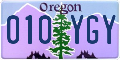 OR license plate 010YGY