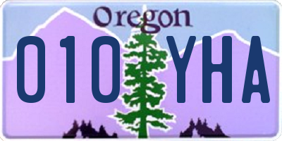 OR license plate 010YHA