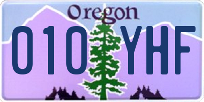 OR license plate 010YHF