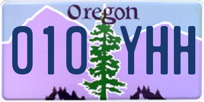 OR license plate 010YHH