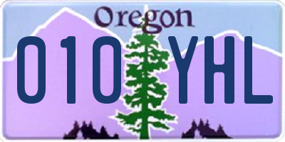 OR license plate 010YHL